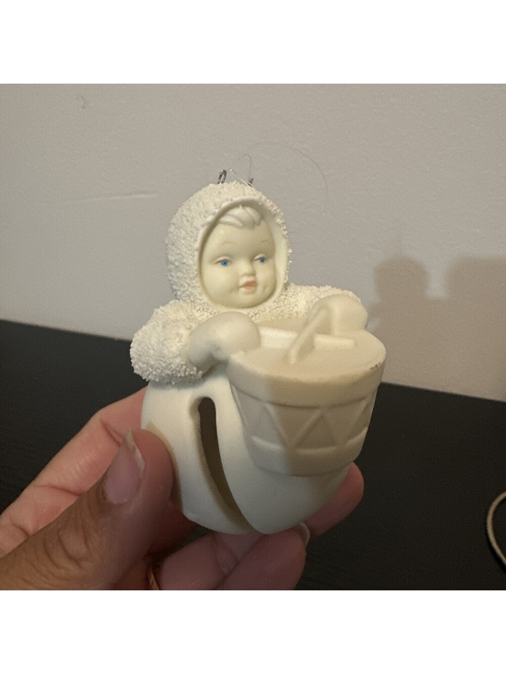 Dept 56 Snowbabies "Little Drummer Jinglebaby" Bisque Ornament # 6859-4 w/box
